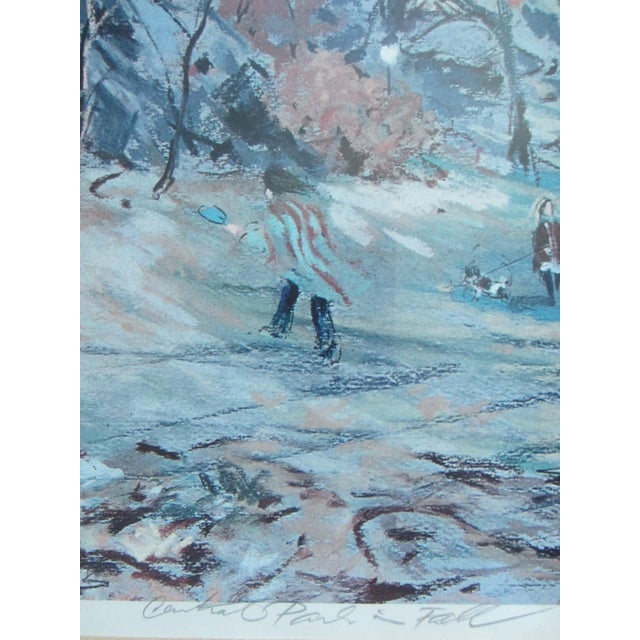 1970s Kamil Kubik Fall in Central Park Impressionist Signed Lithograph For Sale - Image 11 of 13