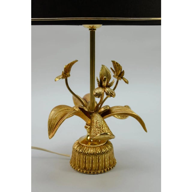 1960s Mid-Century Brass Fleur de Lis Table Lamp, 1960s For Sale - Image 5 of 10