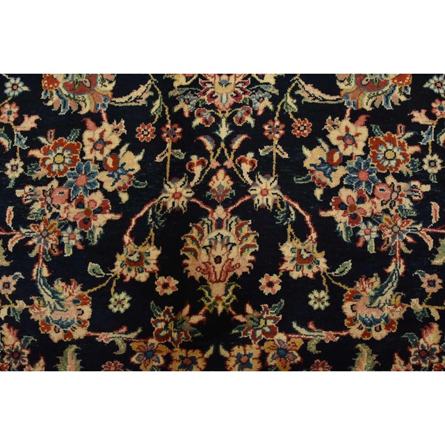 Sarouk Rug 7’1” X 9’11” Blue Wool Vintage Traditional Hand-Knotted Carpet For Sale - Image 9 of 15