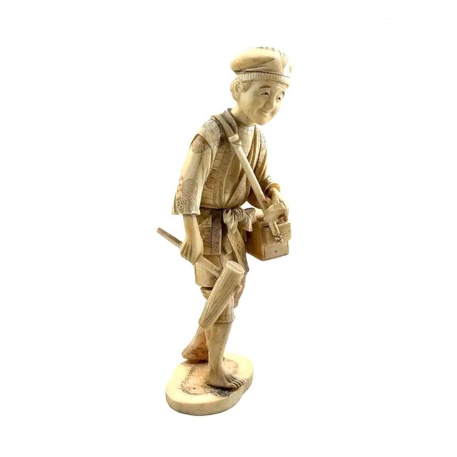 Japanese Okimono Working Man Figurine For Sale In Tampa - Image 6 of 9