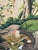 Large Antique Chinese Chinoiserie Hand Painted Framed Wall Paper Panel For Sale - Image 4 of 12