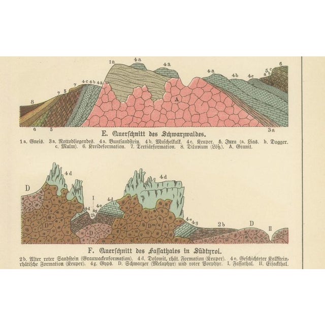 Antique Geological Cross-Section Chromolithographs, 1888, Set of 2 For Sale - Image 6 of 13