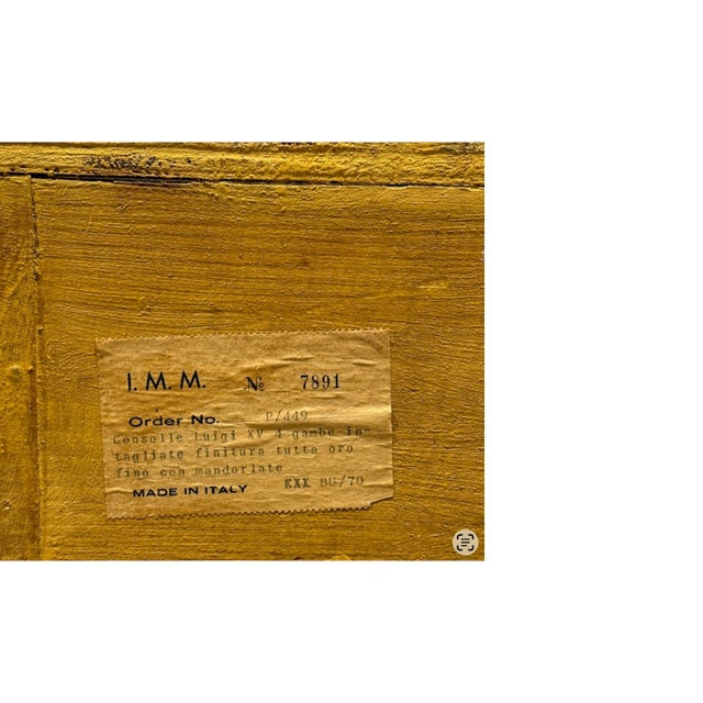 French Louis XV Style Carved Giltwood & Faux Malachite Italian Console Table For Sale In Atlanta - Image 6 of 8