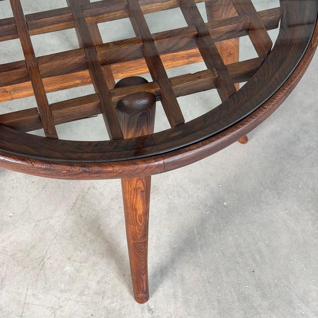 Raised Coffee Table in Chestnut and Glass attributed to Mario Quarti, 1940s For Sale - Image 18 of 18