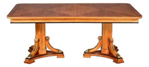 1995 Biedermeier Neoclassic Revival & Empire Style Thomasville Grand Classics Maple Extension Dining Table W/2 Leaves