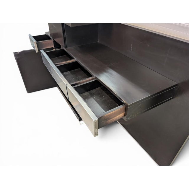 Black Console Table in Lacquered Wood and Glass, Italy, 1980s For Sale - Image 8 of 13