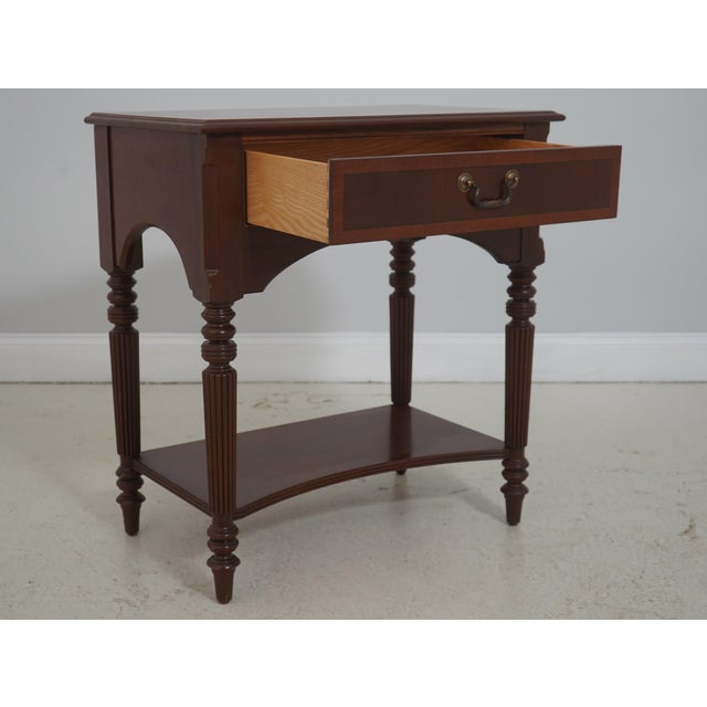 Ethan Allen Pair of Ethan Allen Mahogany Two-Tier Nightstands For Sale - Image 4 of 18
