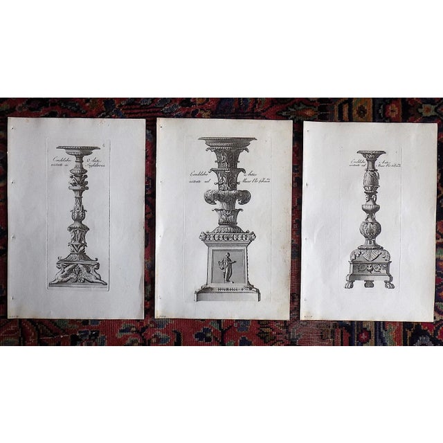 Authentic Antique 18th Century Italian Candlestick Copperplate ...