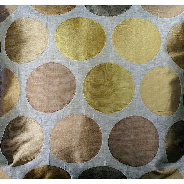 Oracle- Sophisticated Gold-Silver Sphere Silk Pattern, paired with Solid Gold Silk Dupioni. Fully-lined, premium down and...