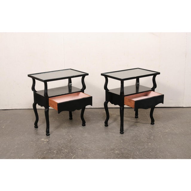 French Mid-Century 2-Tier Black End Tables For Sale In Atlanta - Image 6 of 12