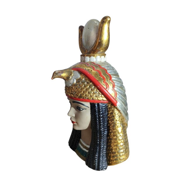 Bust of Cleopatra in Gold, 1950s For Sale - Image 6 of 11
