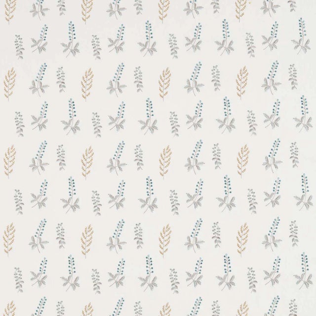 Sanderson Bilberry Fabric in Dijon/Teal - a Sample For Sale