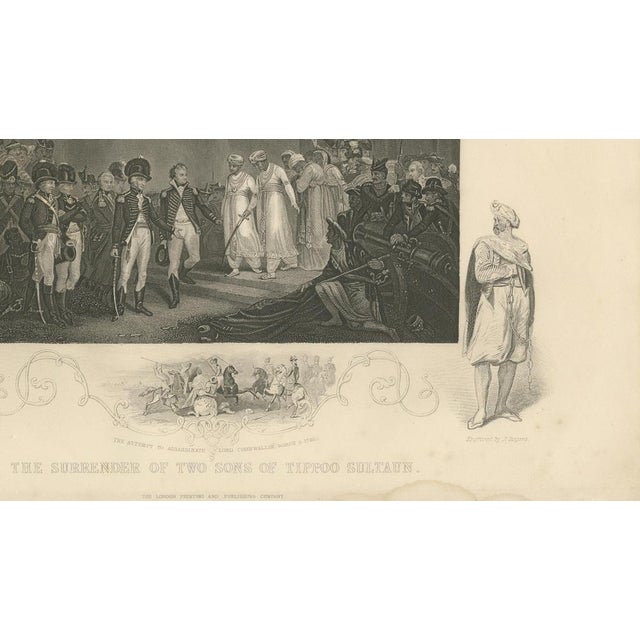 After H. Singleton, India, Tipu Sultan Sons Surrender, Mysore War, 1850, Engraving For Sale - Image 6 of 10