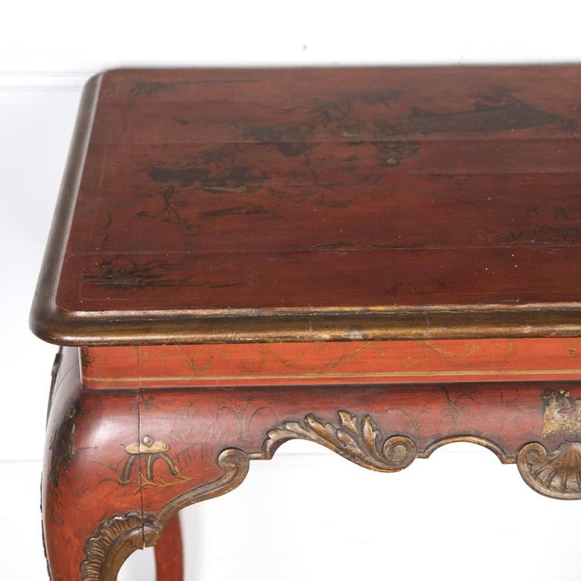 Early 19th Century Antique Red Lacquered Centre Table, 1830 For Sale - Image 5 of 18