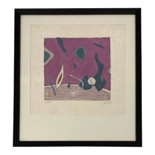 Henri Goetz Abstract Composition Signed Lithograph Circa 1960s For Sale
