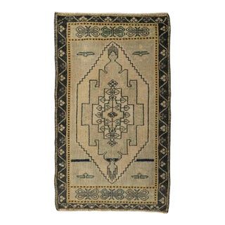Turkish Mini Rug Oriental Hand Knotted Vintage Rug 1'11" x 3'3" #21202 For Sale