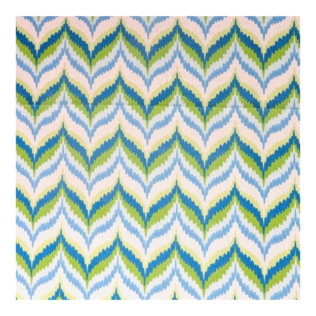 Vintage Covington "Ascher" Flamestitch Cotton Fabric- 9.3 Yards For Sale