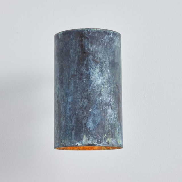 Verdigris Large Hans-Agne Jakobsson C 627 'Rulle' Darkly Patinated Outdoor Sconce For Sale - Image 8 of 9