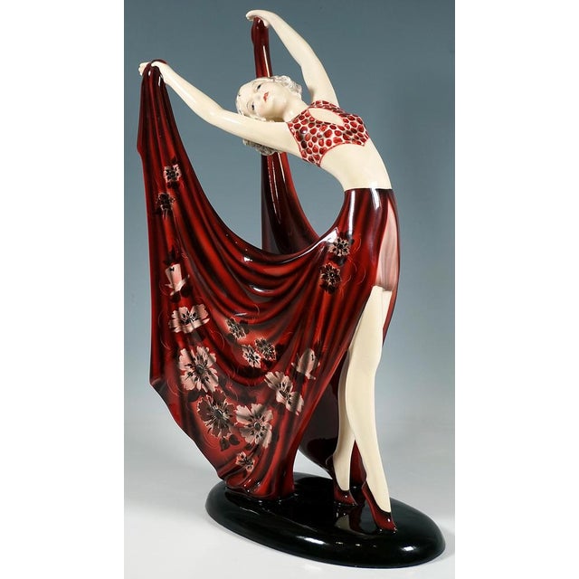 1930s Vintage Art Deco Ceramic Dancer by Stephan Dakon, 1930s For Sale - Image 5 of 8