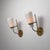 Gold Vintage Italian Sconces in Brass with Green Lacquered Steel and Opaline Glass, 1950s, Set of 2 For Sale - Image 8 of 9