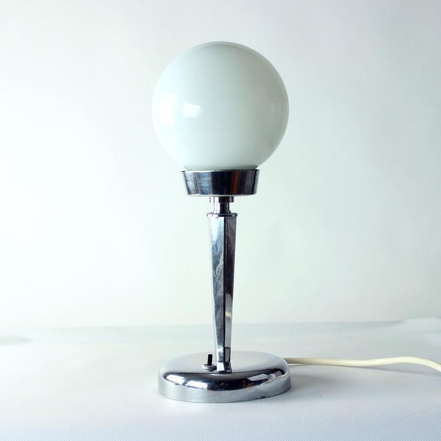 Art Deco Table Lamp in Chrome and Glass, 1940s For Sale - Image 12 of 12