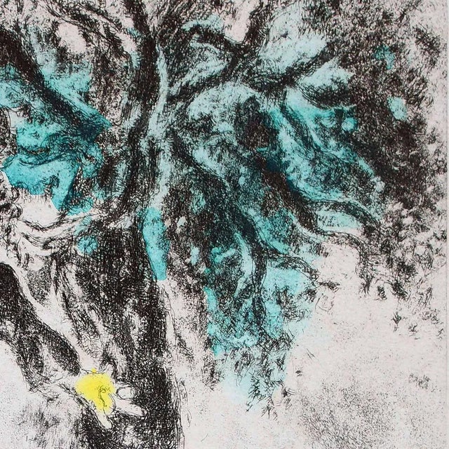 Fin d'Absalom - Original Hand Colored Etching by Marc Chagall - 1958 1958 For Sale - Image 3 of 6
