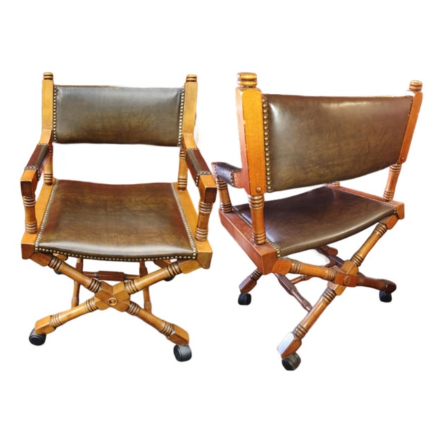 Pair of Vintage 1983 Hollywood Regency Directors Chairs by by Paulo Inc Indiana For Sale