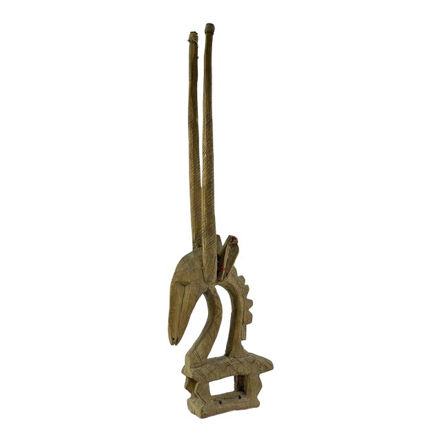 Early 20th Century Bamana Antelope Chi Wara Headcrest on Base Mali For Sale