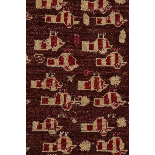 2010s Rug & Kilim’s Tribal Style Runner Rug in Red and Gold Geometric Patterns For Sale - Image 5 of 7
