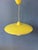 Mid-Century Modern Opaline Glass Pendant Lamp with Yellow Metal Shade For Sale - Image 9 of 13