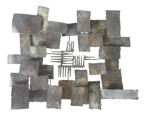 Mid-Century Modern Brutalist Torch Cut Iron Wall Sculpture