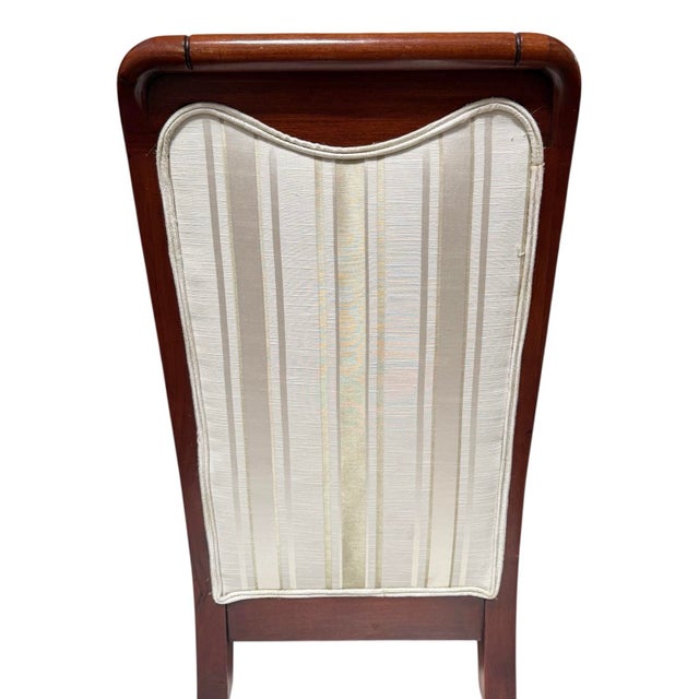 Pair of Unusual Antique Art Deco Mahogany Slipper Chairs For Sale In Los Angeles - Image 6 of 7