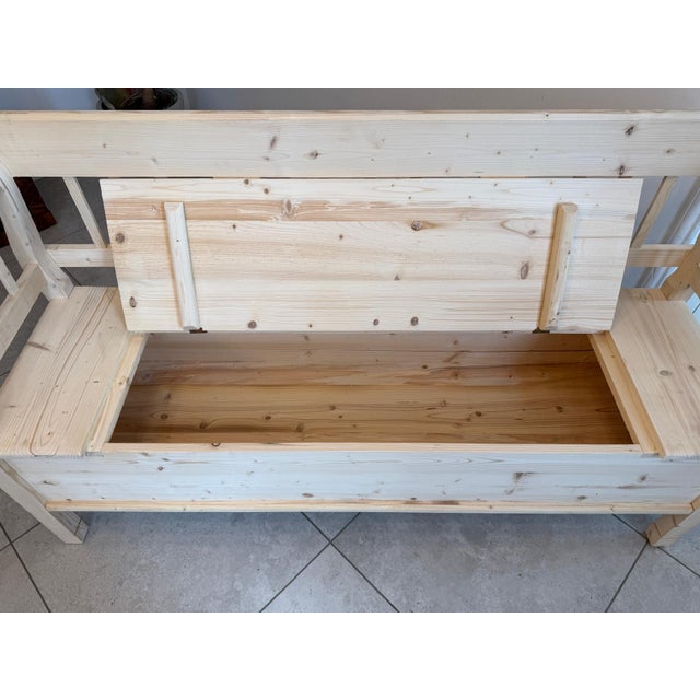 Rustic Wood Kitchen Bench For Sale - Image 12 of 18