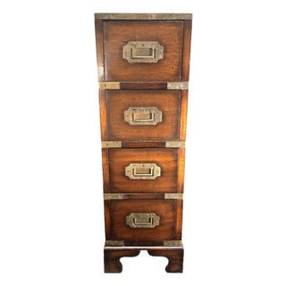 Victorian Campaign Style Apothecary Cabinet With Drawers, 1850s For Sale
