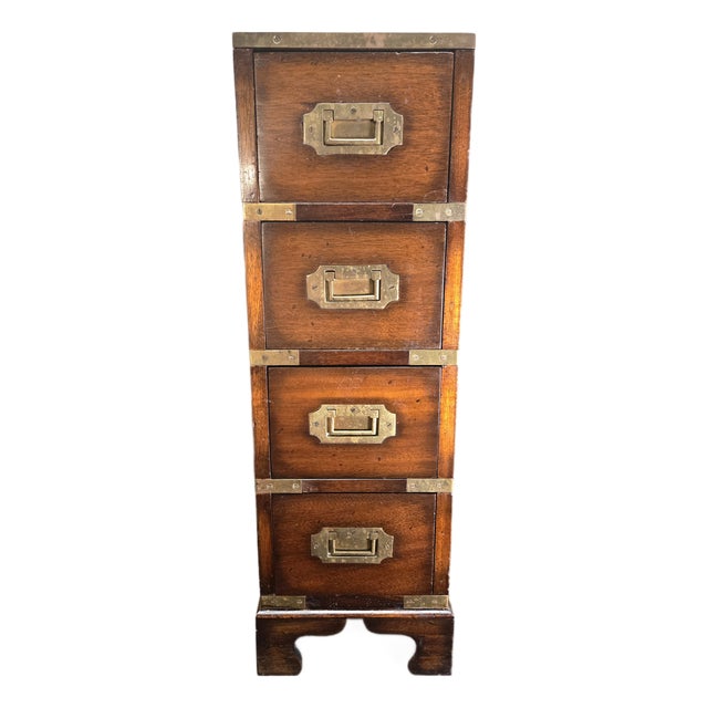 Victorian Campaign Style Apothecary Cabinet With Drawers, 1850s For Sale