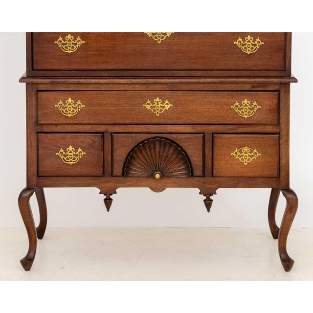Queen Anne Style Mahogany Highboy For Sale - Image 4 of 11