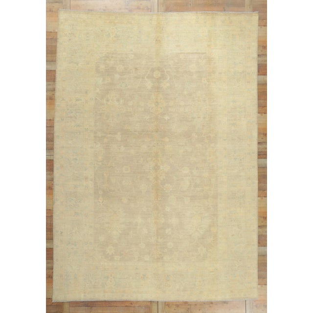 Textile Modern Vintage Oushak Rug - 9'04 X 13'02 For Sale - Image 7 of 7