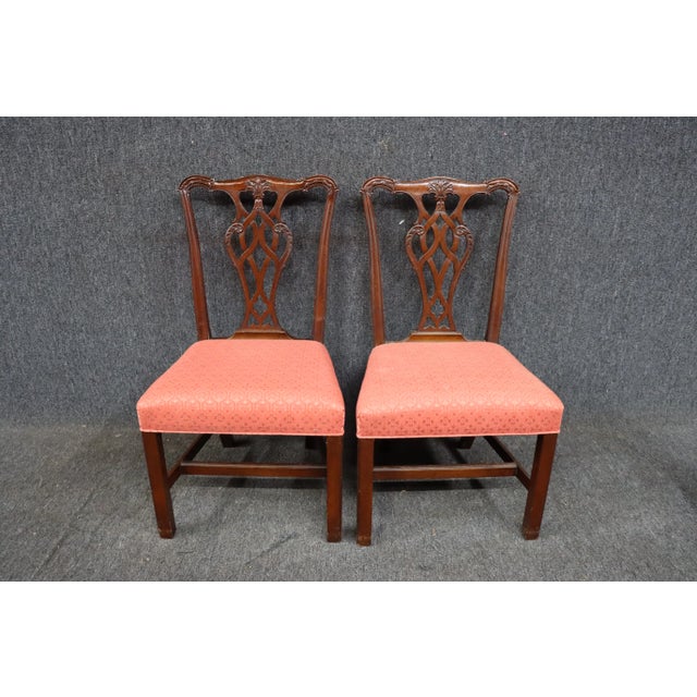 Traditional Beacon Hill Attributed Chippendale Chairs Set/8 For Sale - Image 3 of 13