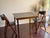 Mid-Century Modern Mid-Century 1960s Coronet “Wonderfold” Walnut Table & Pair of Folding Chairs Set With Black Vinyl for Poker Game or Breakfast Nook For Sale - Image 3 of 12