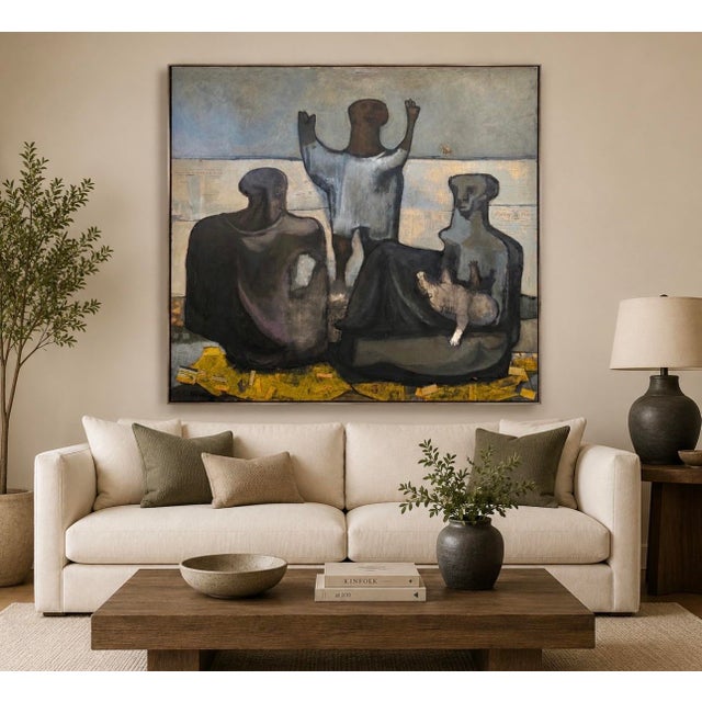 This museum level figurative expressionist abstract painting is by well known and listed artist Morris Broderson...