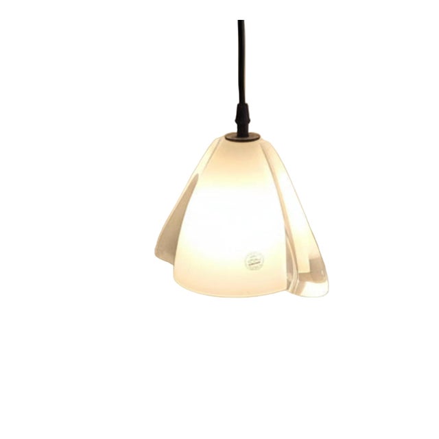 Italian White Murano Glass Suspension Lamps, 1970s, Set of 2 For Sale - Image 9 of 9