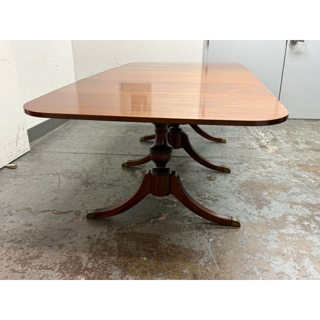 Brown Duncan Phyfe Style Drop Leaf Dining Table, Vintage For Sale - Image 8 of 12