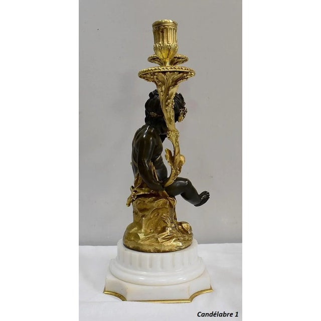 19th Century Bronze Candleholders, Set of 2 For Sale - Image 11 of 18