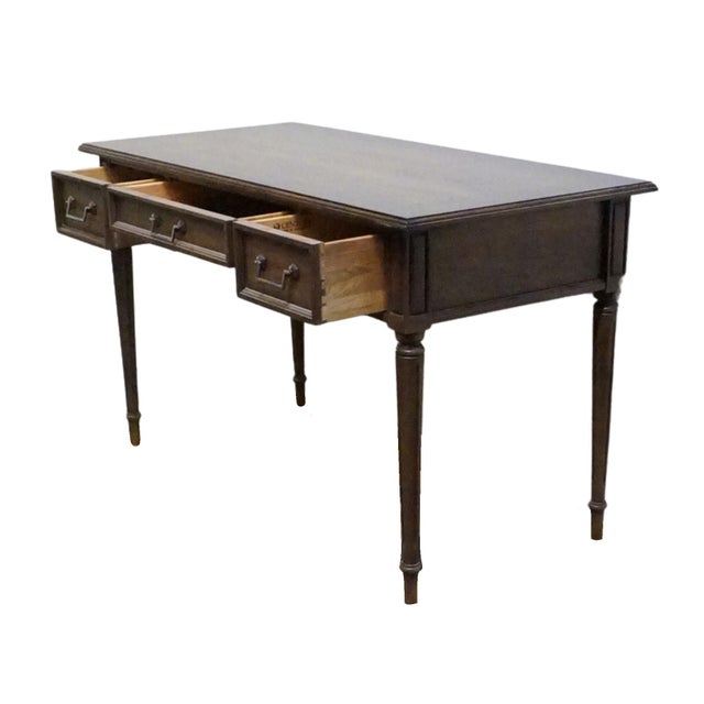Late 20th Century Century Furniture Solid Walnut Italian Provincial 50" Writing Desk For Sale - Image 5 of 12