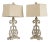 Traditional Pair of Silver Painted Table Lamps - a Pair For Sale