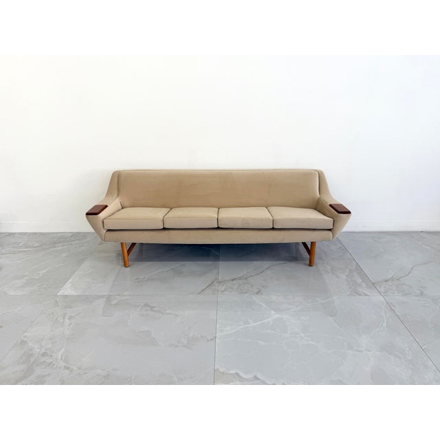 Danish Modern Sofa With Teak Paws, Oak H - Base, 1960's, 2 Configurations For Sale - Image 10 of 16