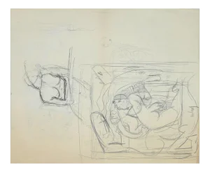 Leon Aubert, Studies, Pencil Drawing, 19th Century