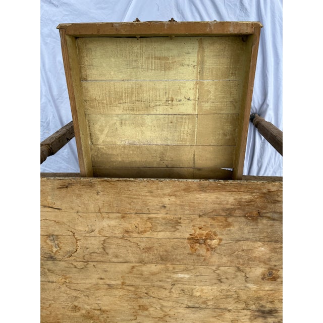 Wood Antique Painted Pine Table or Desk With Drawer For Sale - Image 7 of 13