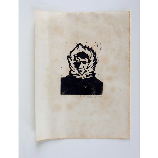 Vintage 1959 Woodcut Portrait Early Polar Arctic Explorer For Sale - Image 4 of 5