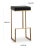 Ferrara Black Vegan Leather & Gold Steel Bar Stools - Set of 2 For Sale - Image 9 of 12